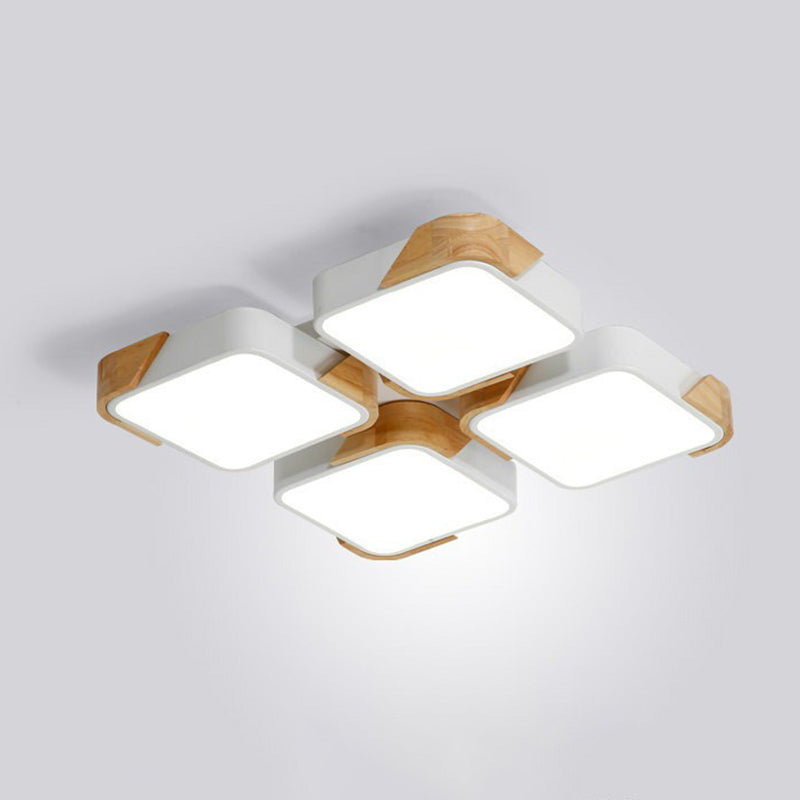 Nordic Splicing Rectangle Flush Ceiling Light Acrylic Living Room LED Flush Mount Lighting Fixture Clearhalo 'Ceiling Lights' 'Close To Ceiling Lights' 'Close to ceiling' 'Flush mount' Lighting' 2162411
