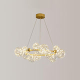 Modern Ball Shaped LED Chandelier Pendant Light Clear Glass Dining Room Hanging Light in Gold Clearhalo 'Ceiling Lights' 'Modern Pendants' 'Modern' 'Pendant Lights' 'Pendants' Lighting' 2162506