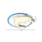 Kids LED Flush Ceiling Light Fixture with Acrylic Shade Blue Dolphin Flush Mount Light in Warm/White Light, 18"/23.5" W Clearhalo 'Ceiling Lights' 'Close To Ceiling Lights' 'Close to ceiling' 'Flush mount' Lighting' 216265