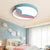 Silicone Round Flush Ceiling Light Cartoon Stylish LED Blue/Pink Ceiling Mounted Lamp for Bedroom, Warm/White Light Blue Clearhalo 'Ceiling Lights' 'Close To Ceiling Lights' 'Close to ceiling' 'Flush mount' Lighting' 216311