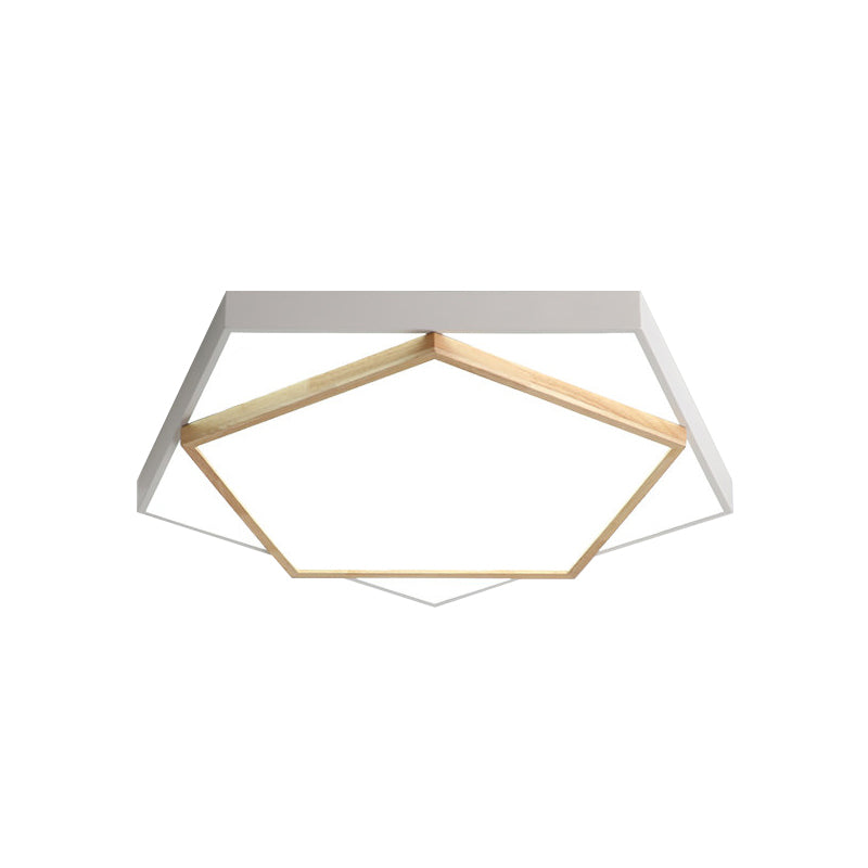 14"/18"/21.5" Wide Pentagon Flush Mount Contemporary Acrylic Grey/White LED Flush Mount Lamp in White/Warm/Natural Light Clearhalo 'Ceiling Lights' 'Close To Ceiling Lights' 'Close to ceiling' 'Flush mount' Lighting' 216635