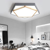 14"/18"/21.5" Wide Pentagon Flush Mount Contemporary Acrylic Grey/White LED Flush Mount Lamp in White/Warm/Natural Light Clearhalo 'Ceiling Lights' 'Close To Ceiling Lights' 'Close to ceiling' 'Flush mount' Lighting' 216641