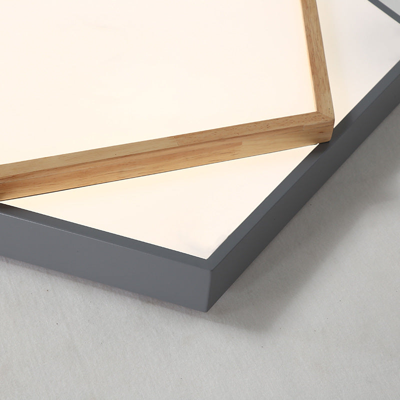 14"/18"/21.5" Wide Pentagon Flush Mount Contemporary Acrylic Grey/White LED Flush Mount Lamp in White/Warm/Natural Light Clearhalo 'Ceiling Lights' 'Close To Ceiling Lights' 'Close to ceiling' 'Flush mount' Lighting' 216644