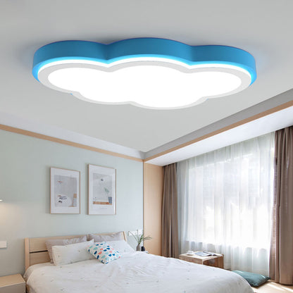 Blue Acrylic Shade Flush Mount Lamp Modernist LED Blue Flush Ceiling Light Fixture in Warm/White Light for Child Bedroom Blue Clearhalo 'Ceiling Lights' 'Close To Ceiling Lights' 'Close to ceiling' 'Flush mount' Lighting' 216683