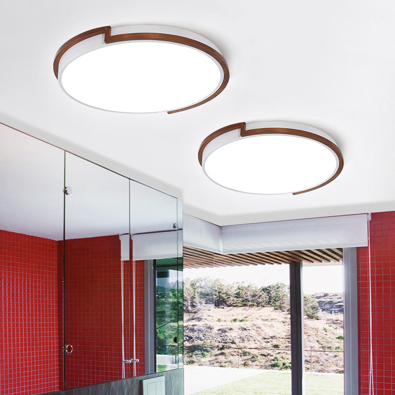 Circle Flush Mount Macaron Metal White/Green LED Flush Mount Lamp with Acrylic Diffuser for Living Room, 13"/17"/21" Wide White Clearhalo 'Ceiling Lights' 'Close To Ceiling Lights' 'Close to ceiling' 'Flush mount' Lighting' 216708