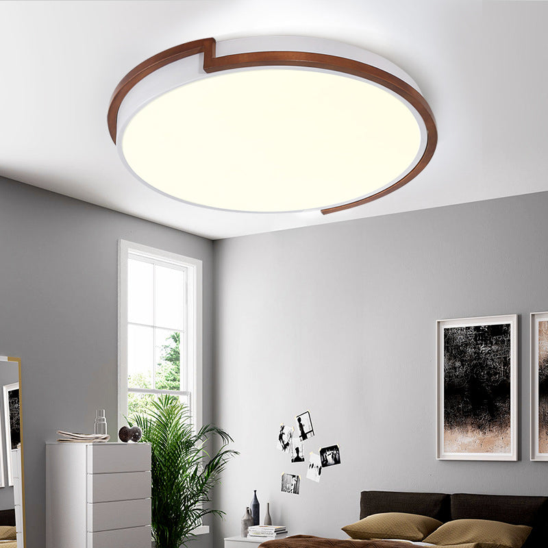 Circle Flush Mount Macaron Metal White/Green LED Flush Mount Lamp with Acrylic Diffuser for Living Room, 13"/17"/21" Wide Clearhalo 'Ceiling Lights' 'Close To Ceiling Lights' 'Close to ceiling' 'Flush mount' Lighting' 216710