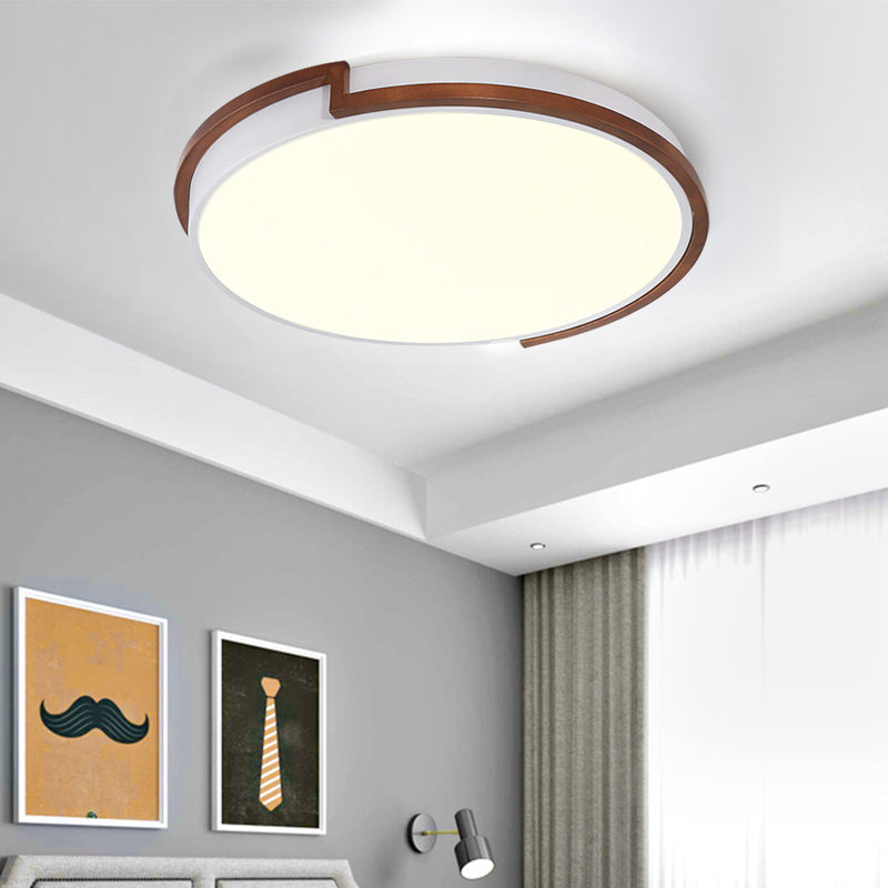 Circle Flush Mount Macaron Metal White/Green LED Flush Mount Lamp with Acrylic Diffuser for Living Room, 13"/17"/21" Wide Clearhalo 'Ceiling Lights' 'Close To Ceiling Lights' 'Close to ceiling' 'Flush mount' Lighting' 216711