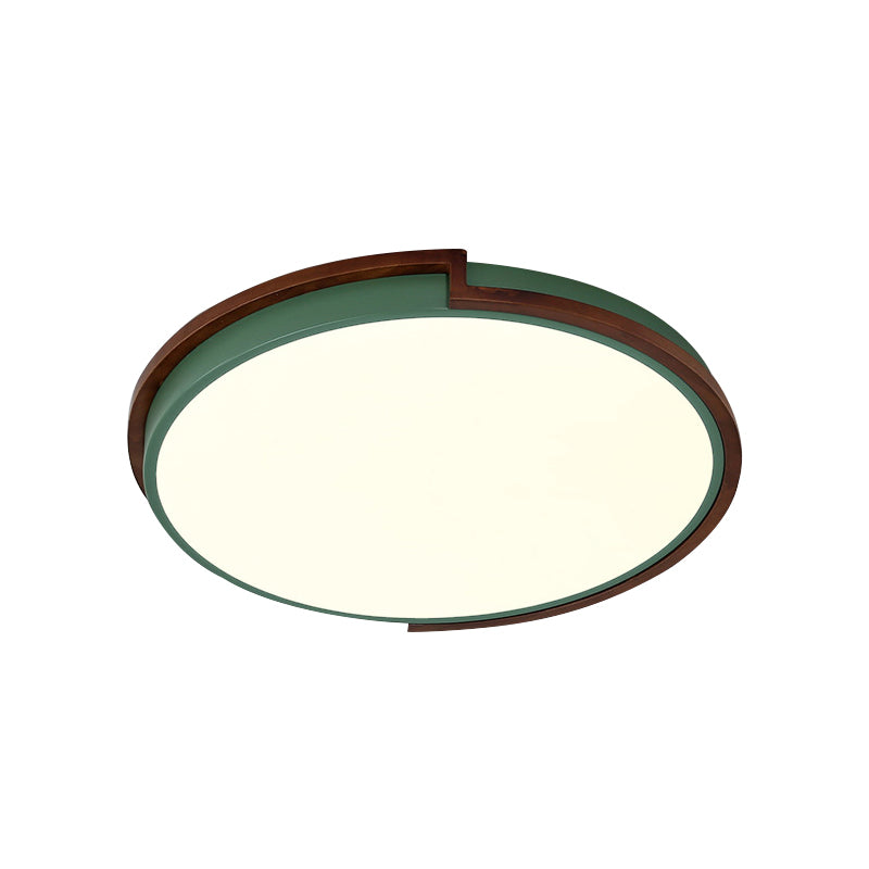 Circle Flush Mount Macaron Metal White/Green LED Flush Mount Lamp with Acrylic Diffuser for Living Room, 13"/17"/21" Wide Clearhalo 'Ceiling Lights' 'Close To Ceiling Lights' 'Close to ceiling' 'Flush mount' Lighting' 216719