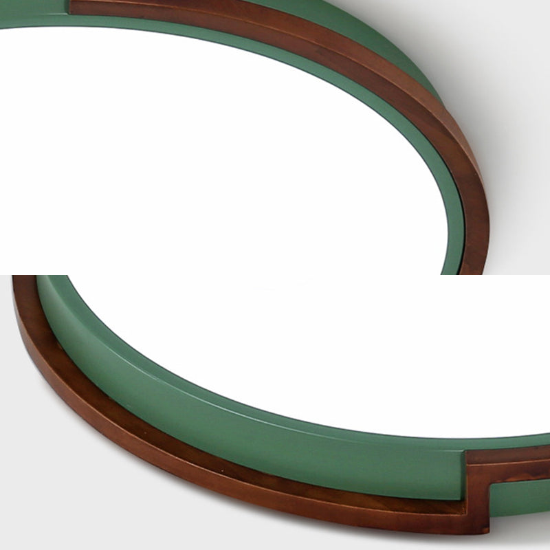 Circle Flush Mount Macaron Metal White/Green LED Flush Mount Lamp with Acrylic Diffuser for Living Room, 13"/17"/21" Wide Clearhalo 'Ceiling Lights' 'Close To Ceiling Lights' 'Close to ceiling' 'Flush mount' Lighting' 216720