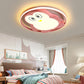 Penguin Bedroom Flushmount Ceiling Fixture Acrylic LED Cartoon Stylish Flush Mount Fixture in Blue/Pink Pink Clearhalo 'Ceiling Lights' 'Close To Ceiling Lights' 'Close to ceiling' 'Flush mount' Lighting' 216756