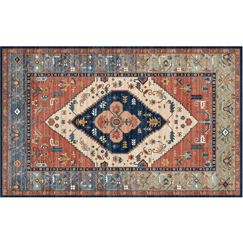 Vintage Digital Printing Geometric Rug Multicolor Boho Chic Carpet Synthetics Stain Resistant Anti-Slip Pet Friendly Rug for Home Red-Blue Clearhalo 'Area Rug' 'Bohemian' 'Rugs' Rug' 2170037