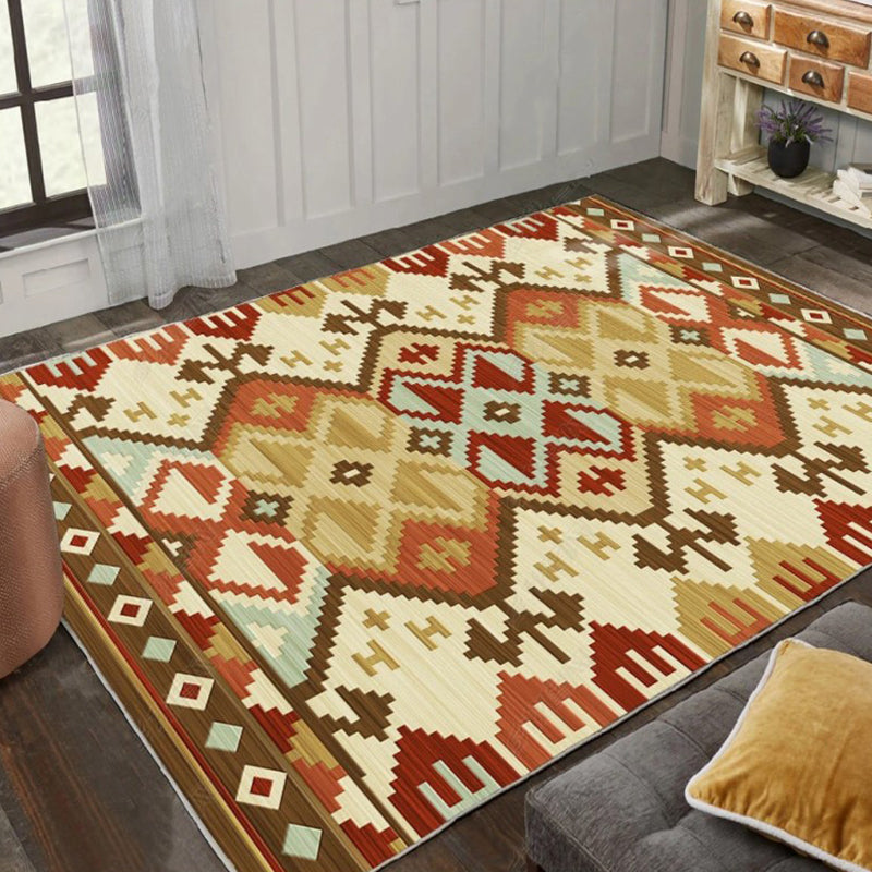 Vintage Digital Printing Geometric Rug Multicolor Boho Chic Carpet Synthetics Stain Resistant Anti-Slip Pet Friendly Rug for Home Clearhalo 'Area Rug' 'Bohemian' 'Rugs' Rug' 2170039