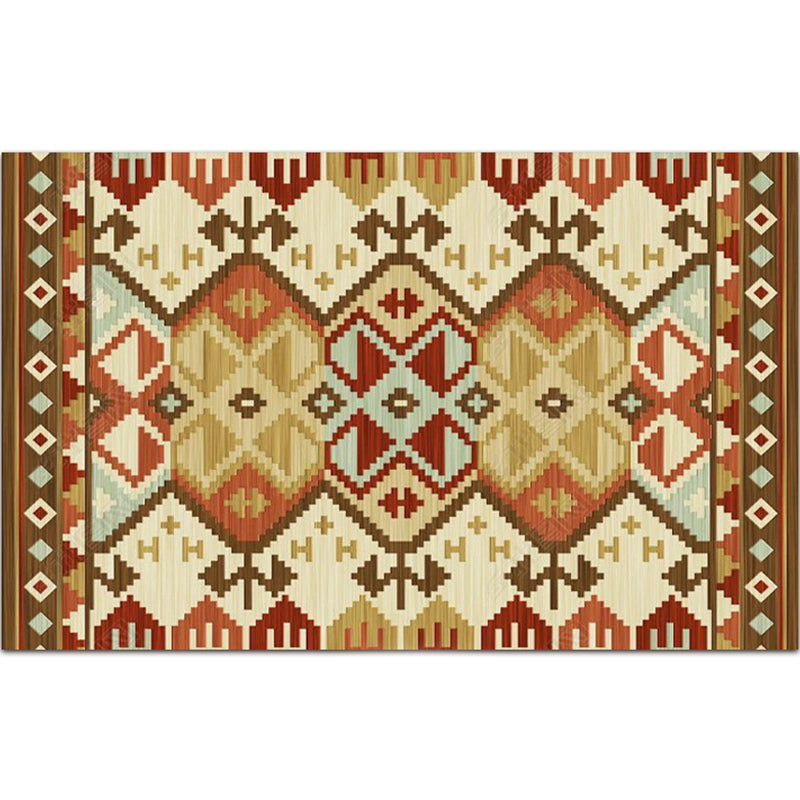 Vintage Digital Printing Geometric Rug Multicolor Boho Chic Carpet Synthetics Stain Resistant Anti-Slip Pet Friendly Rug for Home Red Brown Clearhalo 'Area Rug' 'Bohemian' 'Rugs' Rug' 2170042