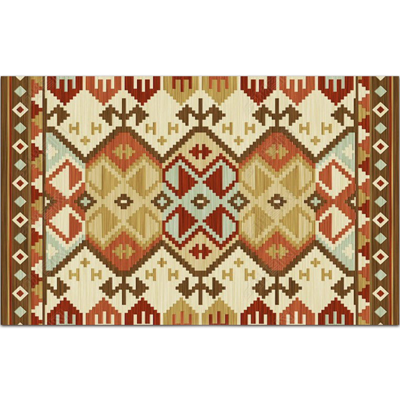 Vintage Digital Printing Geometric Rug Multicolor Boho Chic Carpet Synthetics Stain Resistant Anti-Slip Pet Friendly Rug for Home Red Brown Clearhalo 'Area Rug' 'Bohemian' 'Rugs' Rug' 2170042