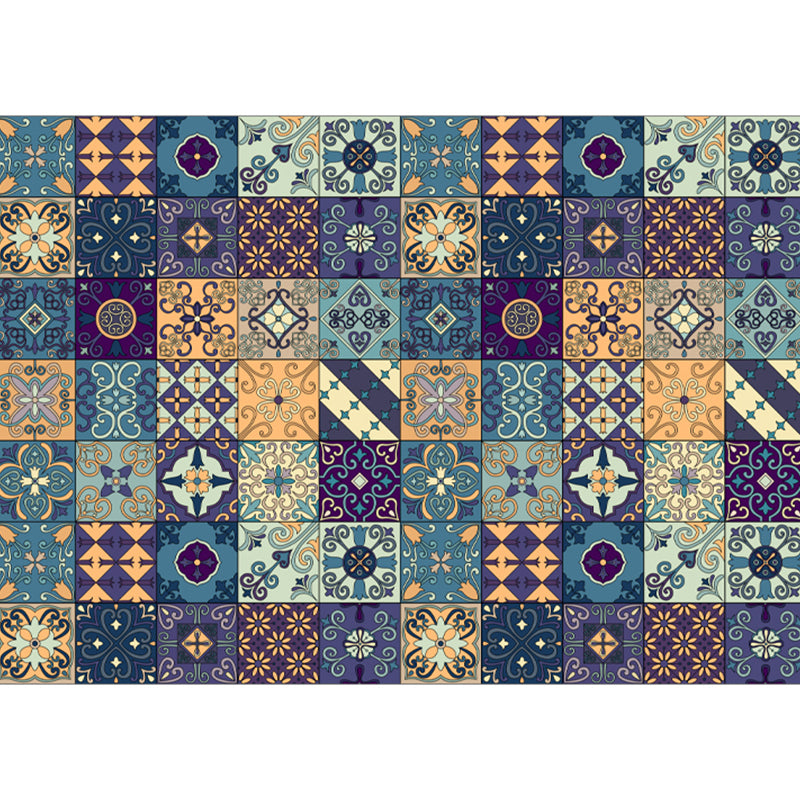 Vintage Digital Printing Geometric Rug Multicolor Boho Chic Carpet Synthetics Stain Resistant Anti-Slip Pet Friendly Rug for Home Blue-Yellow Clearhalo 'Area Rug' 'Bohemian' 'Rugs' Rug' 2170046