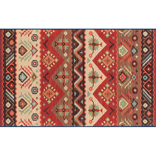 Vintage Digital Printing Geometric Rug Multicolor Boho Chic Carpet Synthetics Stain Resistant Anti-Slip Pet Friendly Rug for Home Brick Red Clearhalo 'Area Rug' 'Bohemian' 'Rugs' Rug' 2170048