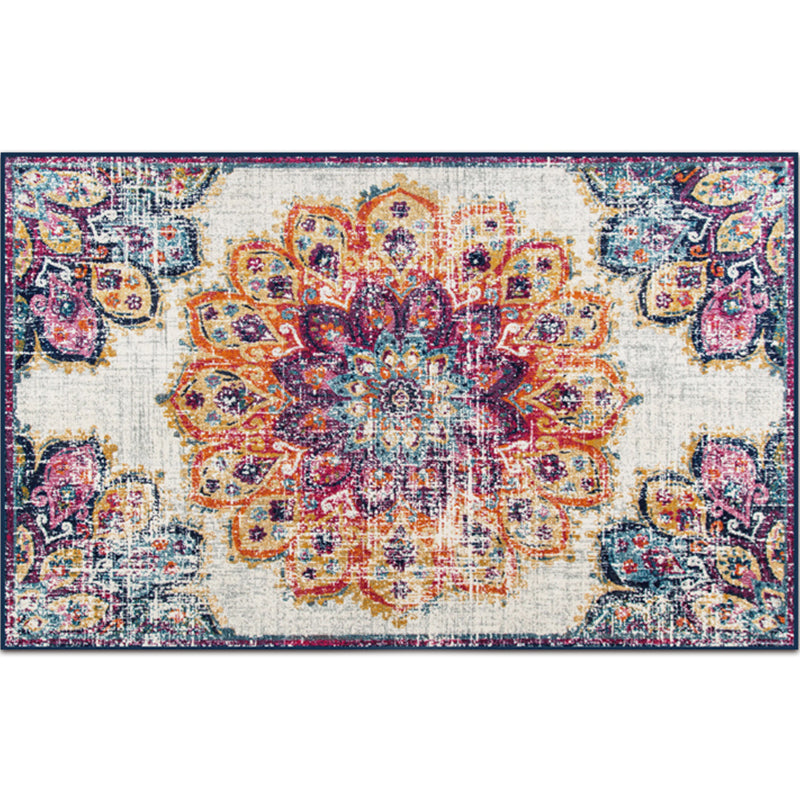 Vintage Digital Printing Geometric Rug Multicolor Boho Chic Carpet Synthetics Stain Resistant Anti-Slip Pet Friendly Rug for Home Blue-Orange Clearhalo 'Area Rug' 'Bohemian' 'Rugs' Rug' 2170049
