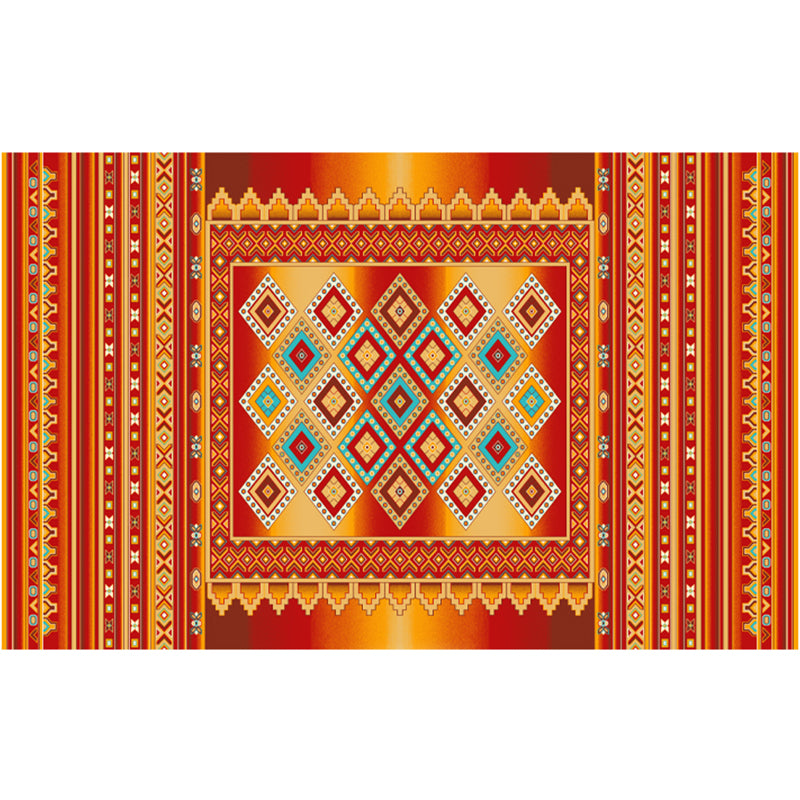 Vintage Digital Printing Geometric Rug Multicolor Boho Chic Carpet Synthetics Stain Resistant Anti-Slip Pet Friendly Rug for Home Orange Clearhalo 'Area Rug' 'Bohemian' 'Rugs' Rug' 2170052