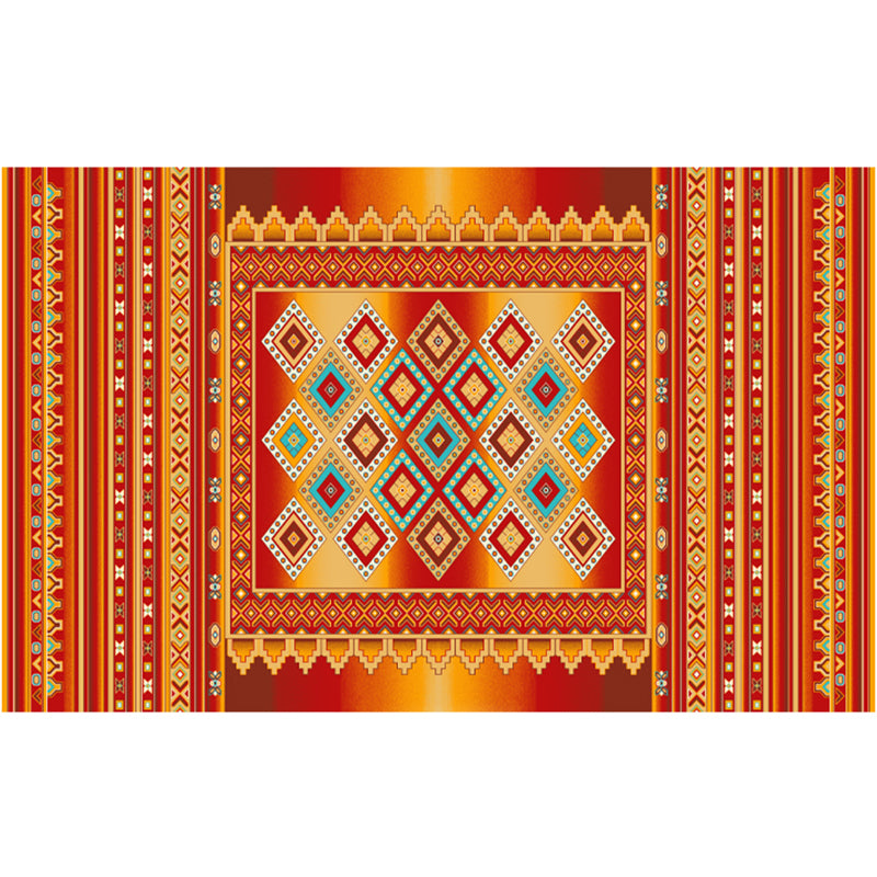 Vintage Digital Printing Geometric Rug Multicolor Boho Chic Carpet Synthetics Stain Resistant Anti-Slip Pet Friendly Rug for Home Orange Clearhalo 'Area Rug' 'Bohemian' 'Rugs' Rug' 2170052