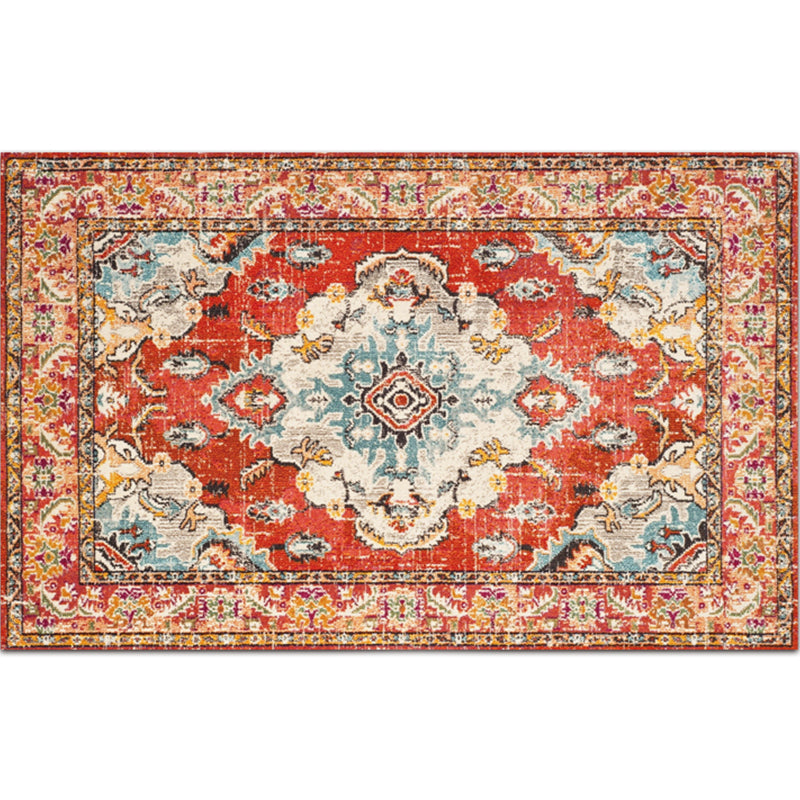 Vintage Digital Printing Geometric Rug Multicolor Boho Chic Carpet Synthetics Stain Resistant Anti-Slip Pet Friendly Rug for Home Orange-Red Clearhalo 'Area Rug' 'Bohemian' 'Rugs' Rug' 2170053