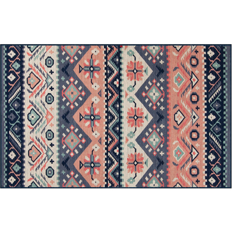 Vintage Digital Printing Geometric Rug Multicolor Boho Chic Carpet Synthetics Stain Resistant Anti-Slip Pet Friendly Rug for Home Blue-Pink Clearhalo 'Area Rug' 'Bohemian' 'Rugs' Rug' 2170056