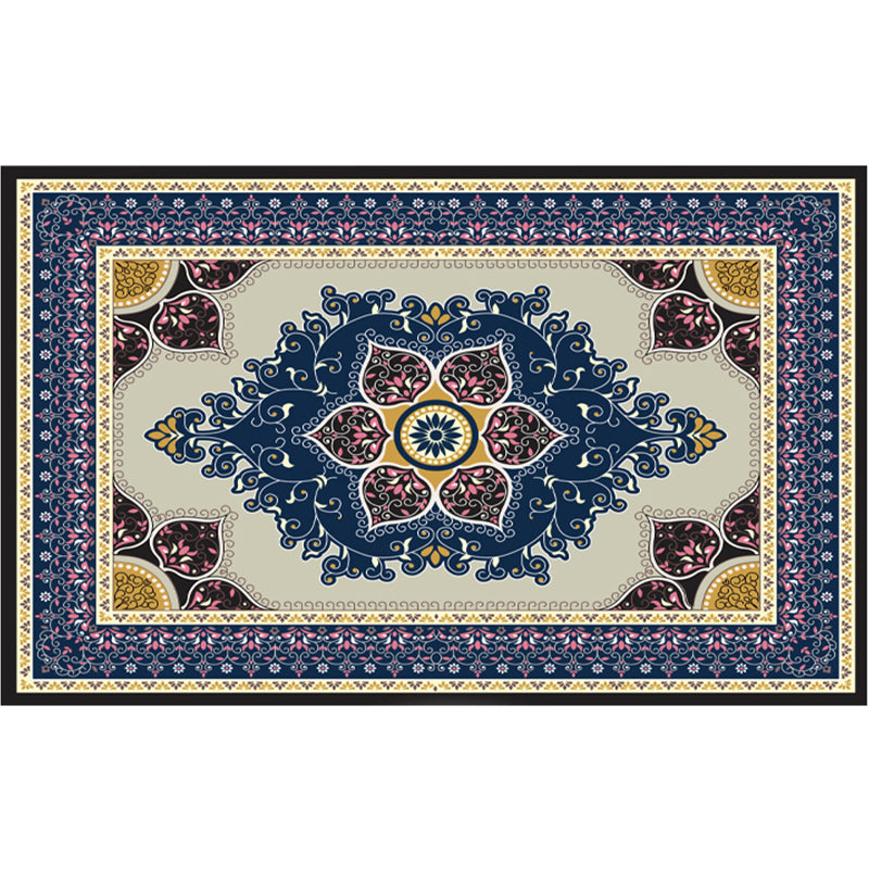 Vintage Digital Printing Geometric Rug Multicolor Boho Chic Carpet Synthetics Stain Resistant Anti-Slip Pet Friendly Rug for Home Blue-Purple Clearhalo 'Area Rug' 'Bohemian' 'Rugs' Rug' 2170062