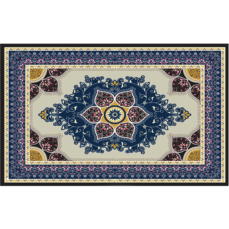 Vintage Digital Printing Geometric Rug Multicolor Boho Chic Carpet Synthetics Stain Resistant Anti-Slip Pet Friendly Rug for Home Blue-Purple Clearhalo 'Area Rug' 'Bohemian' 'Rugs' Rug' 2170062