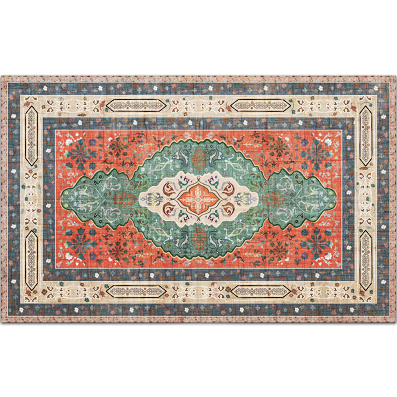 Vintage Digital Printing Geometric Rug Multicolor Boho Chic Carpet Synthetics Stain Resistant Anti-Slip Pet Friendly Rug for Home Red-Green Clearhalo 'Area Rug' 'Bohemian' 'Rugs' Rug' 2170064