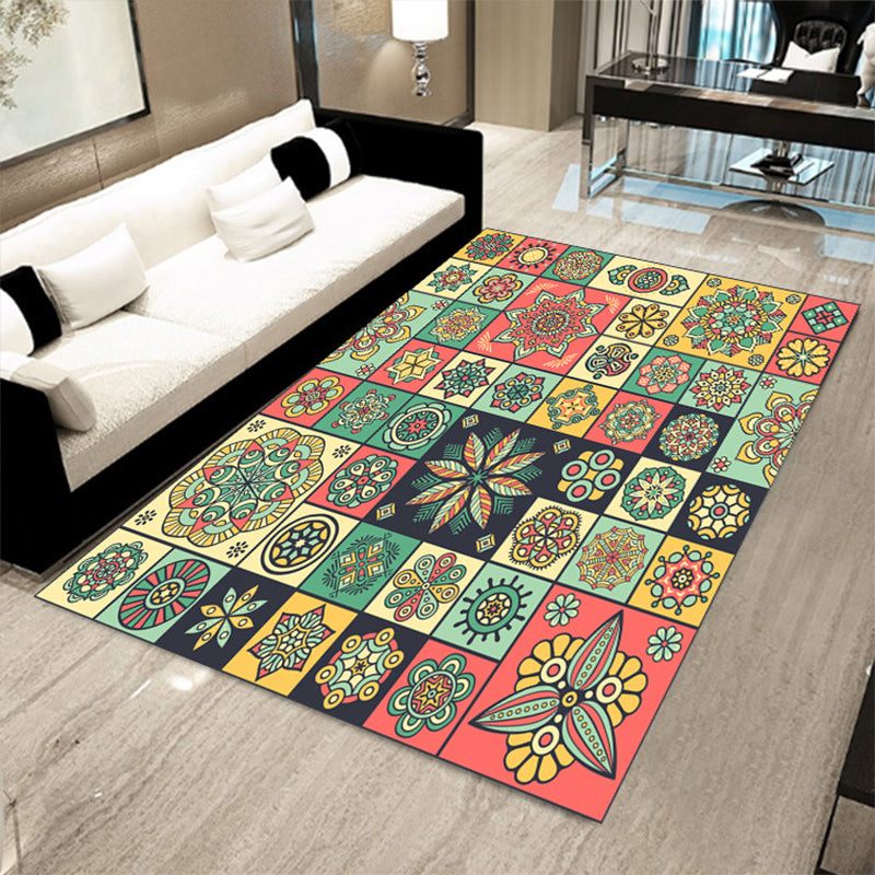 Exotic Bohemian Rug Multi-Color Assorted Patterned Rug Anti-Slip Backing Machine Washable Stain Resistant Rug for Living Room Clearhalo 'Area Rug' 'Bohemian' 'Rugs' Rug' 2170066