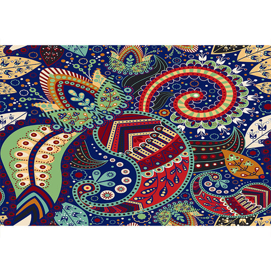 Exotic Bohemian Rug Multi-Color Assorted Patterned Rug Anti-Slip Backing Machine Washable Stain Resistant Rug for Living Room Blue-Green Clearhalo 'Area Rug' 'Bohemian' 'Rugs' Rug' 2170075