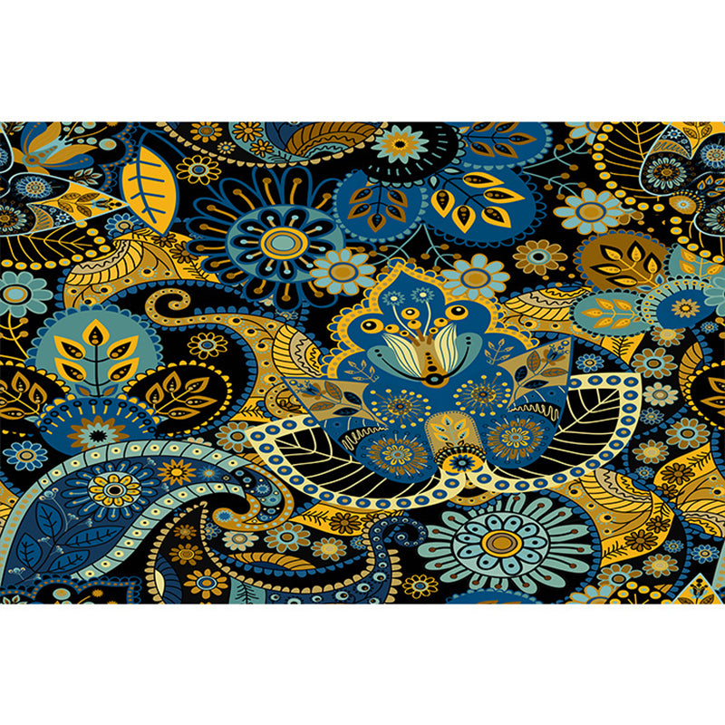 Exotic Bohemian Rug Multi-Color Assorted Patterned Rug Anti-Slip Backing Machine Washable Stain Resistant Rug for Living Room Blue-Yellow Clearhalo 'Area Rug' 'Bohemian' 'Rugs' Rug' 2170083