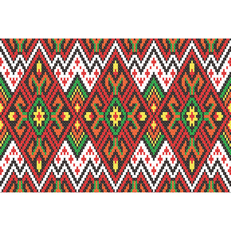 Exotic Bohemian Rug Multi-Color Assorted Patterned Rug Anti-Slip Backing Machine Washable Stain Resistant Rug for Living Room Orange-White Clearhalo 'Area Rug' 'Bohemian' 'Rugs' Rug' 2170084