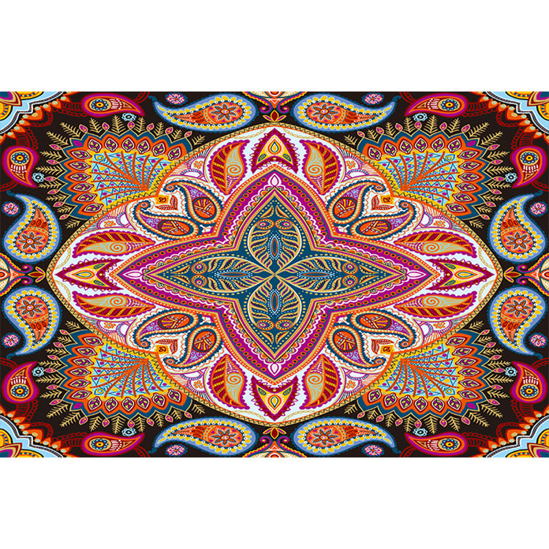 Exotic Bohemian Rug Multi-Color Assorted Patterned Rug Anti-Slip Backing Machine Washable Stain Resistant Rug for Living Room Red-Purple Clearhalo 'Area Rug' 'Bohemian' 'Rugs' Rug' 2170087