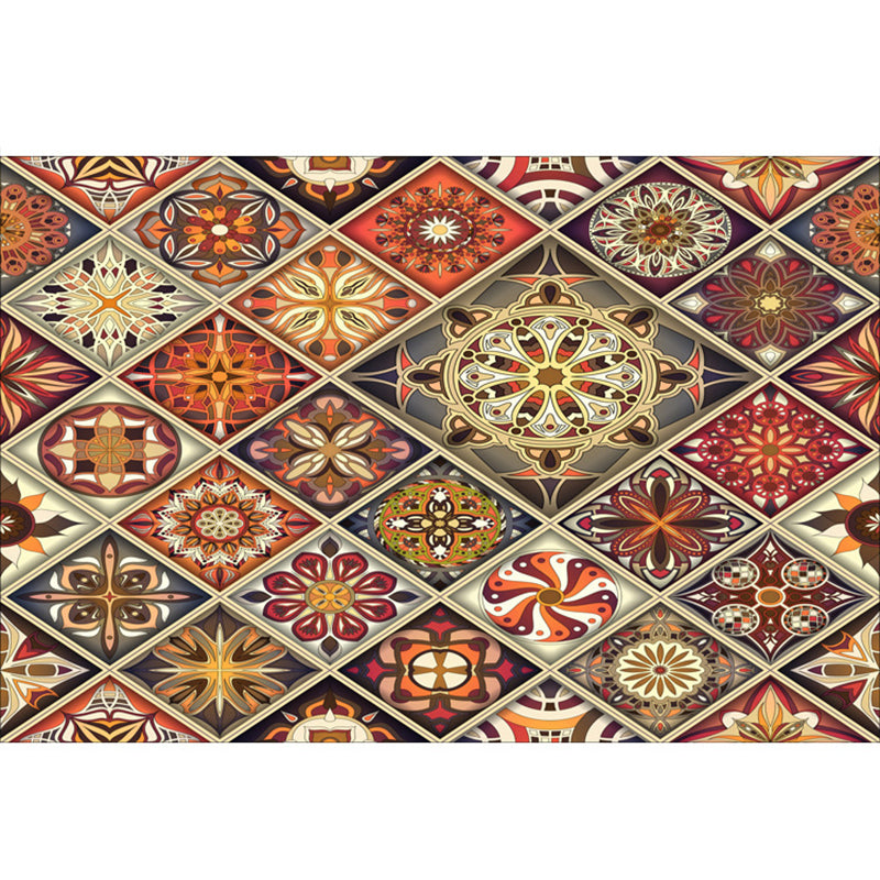 Exotic Bohemian Rug Multi-Color Assorted Patterned Rug Anti-Slip Backing Machine Washable Stain Resistant Rug for Living Room Red Brown Clearhalo 'Area Rug' 'Bohemian' 'Rugs' Rug' 2170088