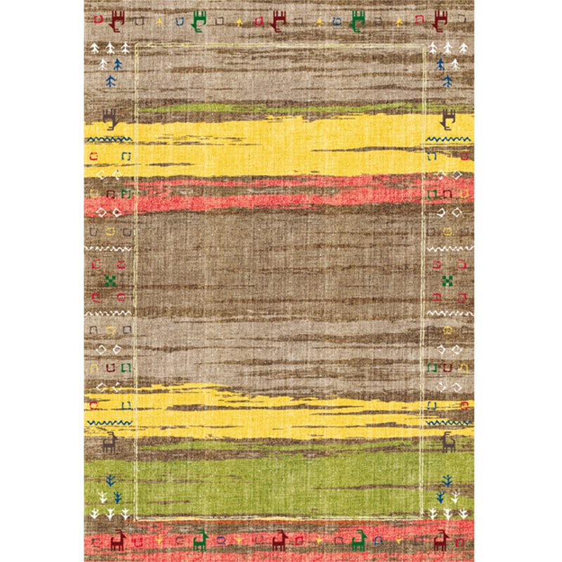 Multi Color Bohemian Rug Polypropylene Colorblock Tribal Print Rug Machine Washable Anti-Slip Backing Stain Resistant Carpet for Sitting Room Yellow Clearhalo 'Area Rug' 'Bohemian' 'Rugs' Rug' 2170095