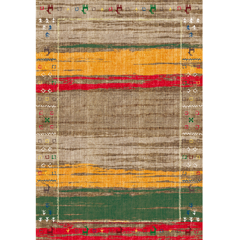 Multi Color Bohemian Rug Polypropylene Colorblock Tribal Print Rug Machine Washable Anti-Slip Backing Stain Resistant Carpet for Sitting Room Brown Clearhalo 'Area Rug' 'Bohemian' 'Rugs' Rug' 2170097