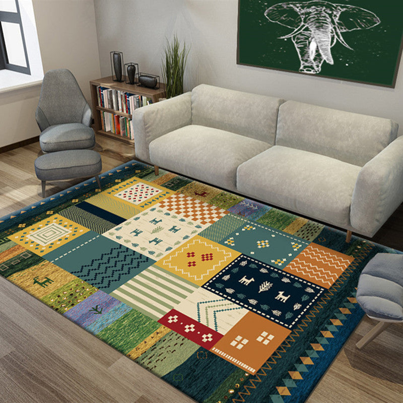 Multi Color Bohemian Rug Polypropylene Colorblock Tribal Print Rug Machine Washable Anti-Slip Backing Stain Resistant Carpet for Sitting Room Red Clearhalo 'Area Rug' 'Bohemian' 'Rugs' Rug' 2170101