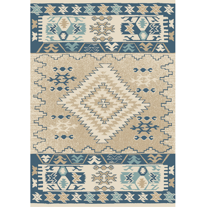 Multi Color Bohemian Rug Polypropylene Colorblock Tribal Print Rug Machine Washable Anti-Slip Backing Stain Resistant Carpet for Sitting Room Blue Clearhalo 'Area Rug' 'Bohemian' 'Rugs' Rug' 2170104