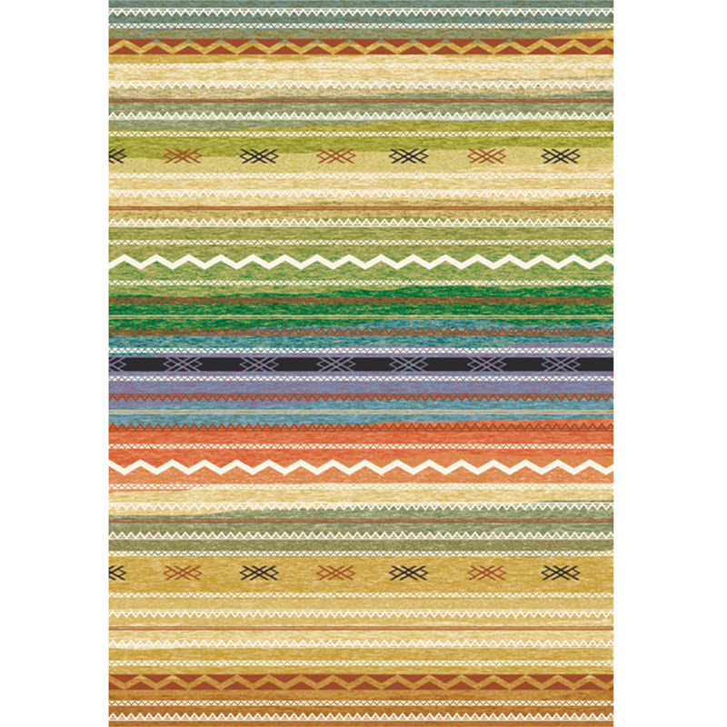 Multi Color Bohemian Rug Polypropylene Colorblock Tribal Print Rug Machine Washable Anti-Slip Backing Stain Resistant Carpet for Sitting Room Green Clearhalo 'Area Rug' 'Bohemian' 'Rugs' Rug' 2170107