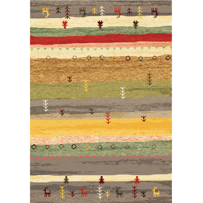 Multi Color Bohemian Rug Polypropylene Colorblock Tribal Print Rug Machine Washable Anti-Slip Backing Stain Resistant Carpet for Sitting Room Red-Yellow Clearhalo 'Area Rug' 'Bohemian' 'Rugs' Rug' 2170110