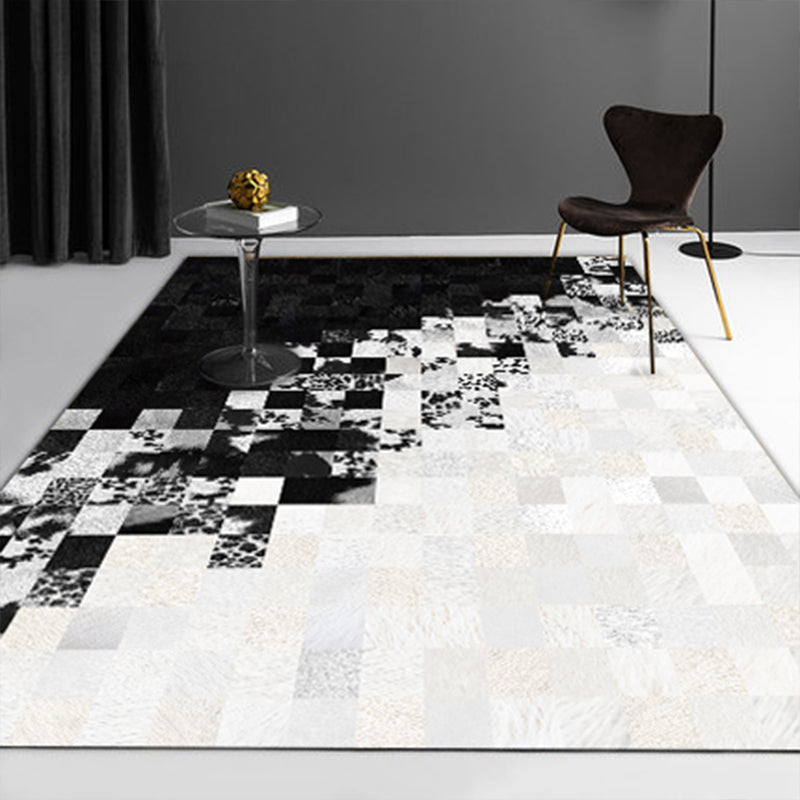 Bohemian Geometric Print Rug Multi Colored Synthetics Rug Stain Resistant Machine Washable Anti-Slip Backing Carpet for Guest Room Black-White Clearhalo 'Area Rug' 'Bohemian' 'Rugs' Rug' 2170130