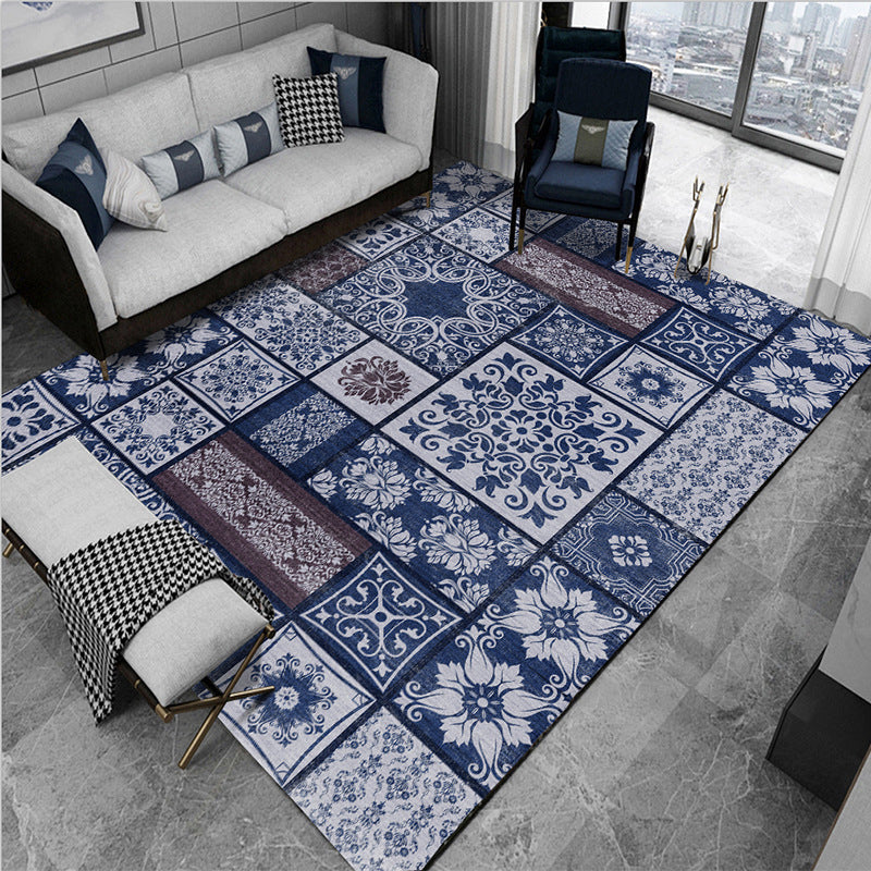 Restoration Tribal Printed Rug Multicolor Bohemian Carpet Synthetics Anti-Slip Backing Stain Resistant Pet Friendly Rug for Room Blue Clearhalo 'Area Rug' 'Bohemian' 'Rugs' Rug' 2170148