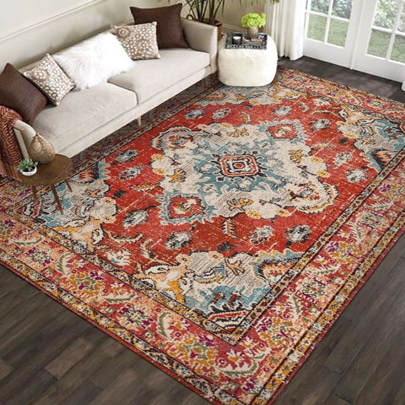 Restoration Tribal Printed Rug Multicolor Bohemian Carpet Synthetics Anti-Slip Backing Stain Resistant Pet Friendly Rug for Room Orange-Red Clearhalo 'Area Rug' 'Bohemian' 'Rugs' Rug' 2170155