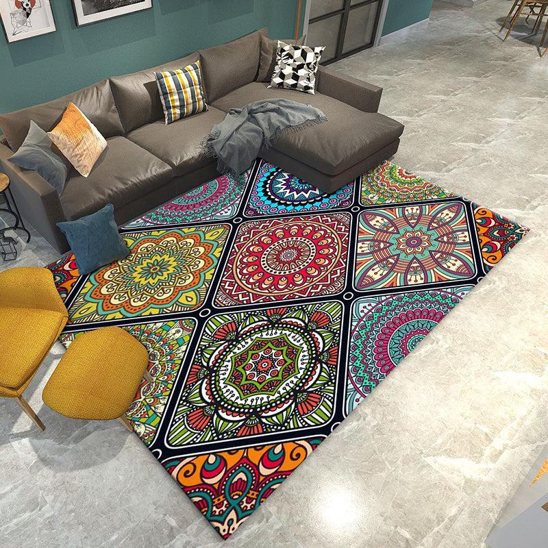 Restoration Tribal Printed Rug Multicolor Bohemian Carpet Synthetics Anti-Slip Backing Stain Resistant Pet Friendly Rug for Room Yellow-Red Clearhalo 'Area Rug' 'Bohemian' 'Rugs' Rug' 2170163