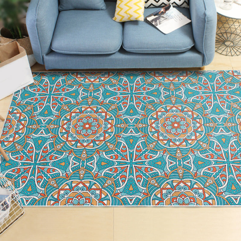 Restoration Tribal Printed Rug Multicolor Bohemian Carpet Synthetics Anti-Slip Backing Stain Resistant Pet Friendly Rug for Room Sky Blue Clearhalo 'Area Rug' 'Bohemian' 'Rugs' Rug' 2170176