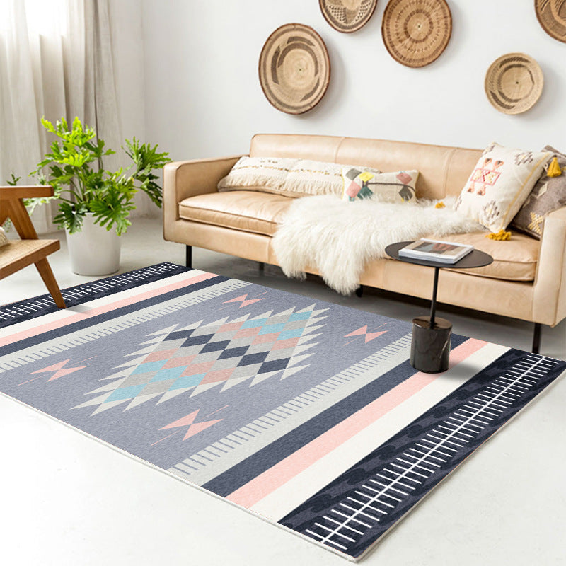 Traditional Multi-Color Patterned Rug Polyester Boho Chic Rug Non-Slip Machine Washable Stain Resistant Area Carpet for Home Clearhalo 'Area Rug' 'Bohemian' 'Rugs' Rug' 2170191