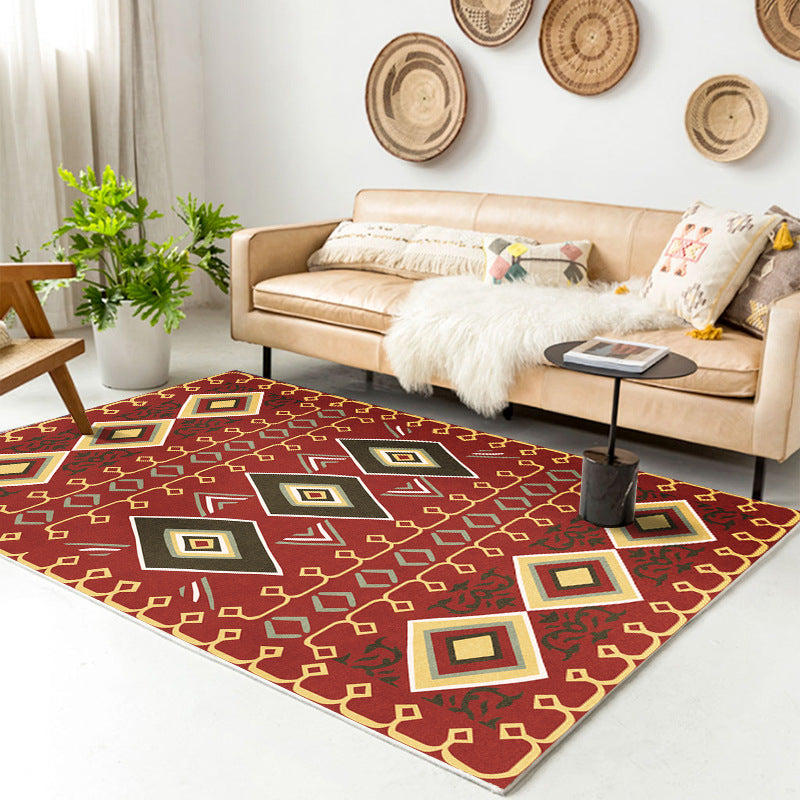 Traditional Multi-Color Patterned Rug Polyester Boho Chic Rug Non-Slip Machine Washable Stain Resistant Area Carpet for Home Clearhalo 'Area Rug' 'Bohemian' 'Rugs' Rug' 2170193