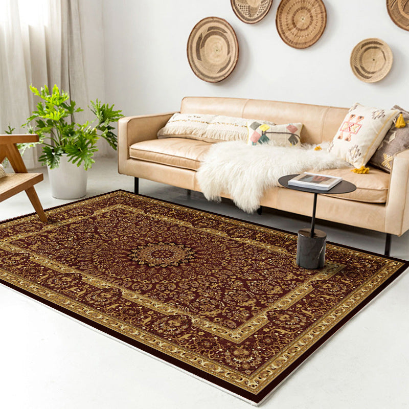 Traditional Multi-Color Patterned Rug Polyester Boho Chic Rug Non-Slip Machine Washable Stain Resistant Area Carpet for Home Copper Clearhalo 'Area Rug' 'Bohemian' 'Rugs' Rug' 2170195