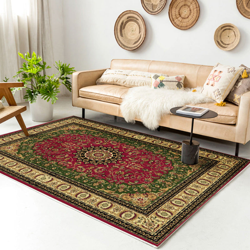 Traditional Multi-Color Patterned Rug Polyester Boho Chic Rug Non-Slip Machine Washable Stain Resistant Area Carpet for Home Yellow-Green Clearhalo 'Area Rug' 'Bohemian' 'Rugs' Rug' 2170202