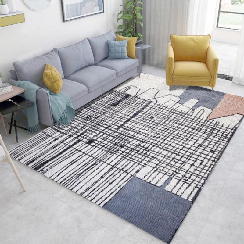 Colorful Bohemian Rug Multi-Colored Print Carpet Washable Non-Slip Backing Stain Resistant Rug for Living Room Black-Blue Clearhalo 'Area Rug' 'Bohemian' 'Rugs' Rug' 2170224